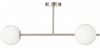 Lampa sufitowa Milano chrom mat podwójna 2xE14 mleczne kule