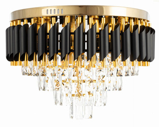Lampa sufitowa kryształowa plafon Luxury black 9xE14