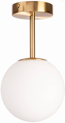 Lampa sufitowa plafon Milano gold pojedyńcza mleczna kula 1xE14