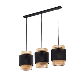 Lampa wisząca Boho Black 3xE27 listwa