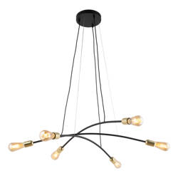 Lampa wisząca HELIX BLACK/GOLD 6xE27