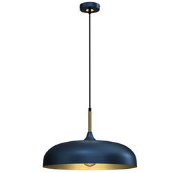 Lampa wisząca LINCOLN BLUE/GOLD 1xE27 granatowo złota