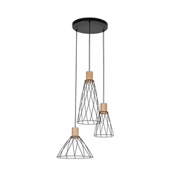 Lampa wisząca MODESTO Wood Sosna 3xGU10 koło