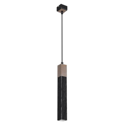 Lampa wisząca SOLO SAWN BLACK / PATINATED WOOD 1x mini GU10