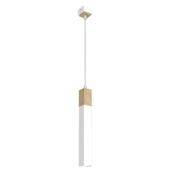 Lampa wisząca SOLO SAWN WHITE / PATINATED WOOD 1x mini GU10