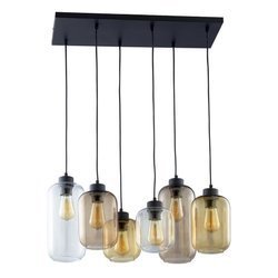 Lampa wisząca Szklana  6 x E27 Transparent + miodowy + brązowy