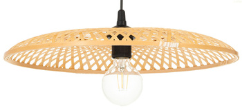 Lampa wisząca boho płaska bambusowa 45cm E27