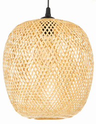 Lampa wisząca czarna BOHO bambusowa 30cm E27