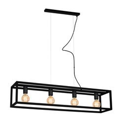 Lampa wisząca metalowa CAGE BLACK 4xE27 czarny