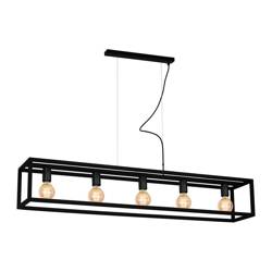 Lampa wisząca metalowa CAGE BLACK 5xE27 czarna