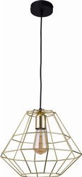 Lampa wisząca metalowa E27 diament złota Retro duża 30cm