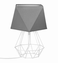 Lampka nocna Diament LOFT  WHITE abażur szary