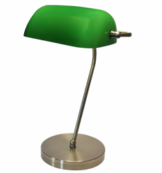 Lampka stołowa gabinetowa E27 mosiądz zielony