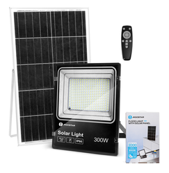 Naświetlacz Solarny LED 300W 3000lm 6500K z pilotem