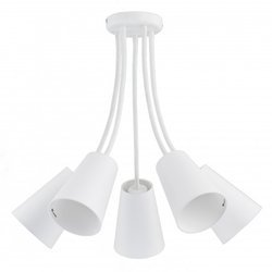 Nowoczesna lampa sufitowa Wire White 5xE27 regulowana biała