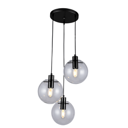 Puerto 3 lampa wisząca czarna LP-004/3P BK