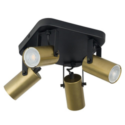 REDO BLACK/GOLD LAMPA SUFITOWA 4 PŁ GU10