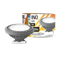 Żarówka LED AR111 G53 8W 4000K 12V 36° 640lm szary  INQ