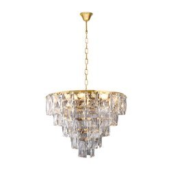 Żyrandol Glamour 6 x E14 złota lampa wisząca  z kryształami