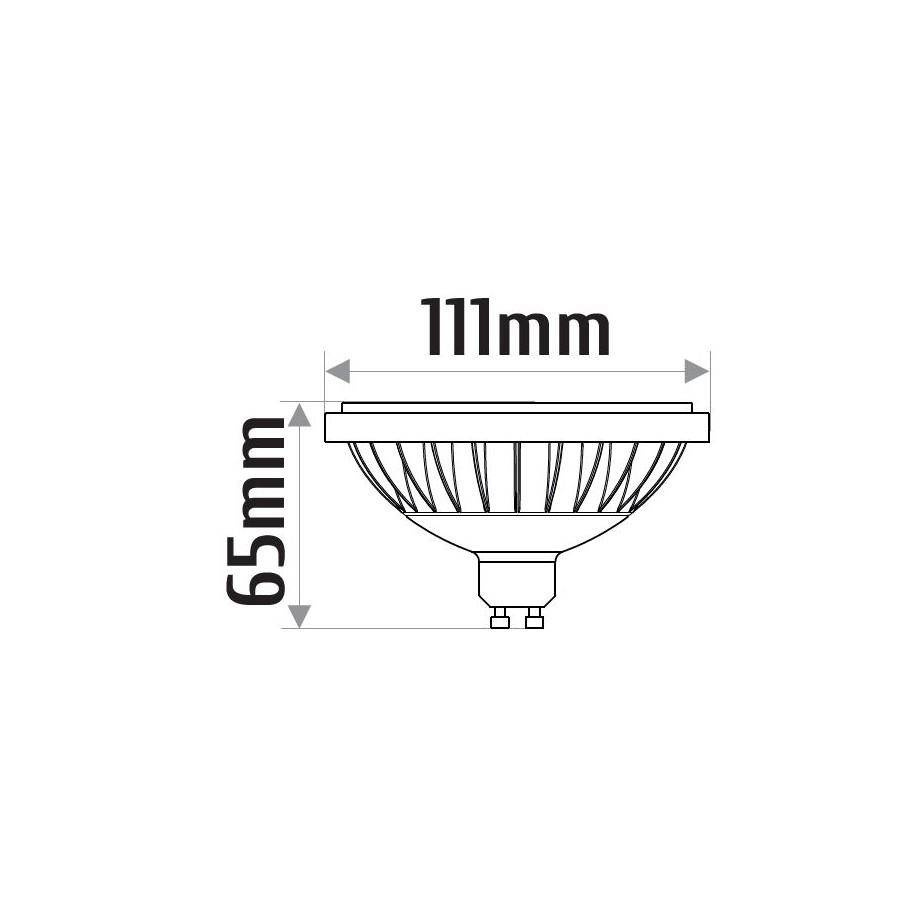 Żarówka LED AR111 GU10 15W ciepła 3000k czarna