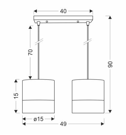 Bianco lampa wisząca biały 2x40W E27 