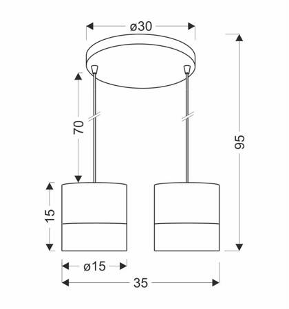 Bianco lampa wisząca biały talerz 2x40W E27 