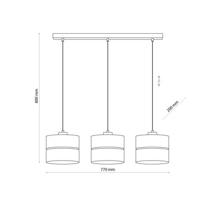 ECO LAMPA WISZĄCA 3 PŁ LISTWA