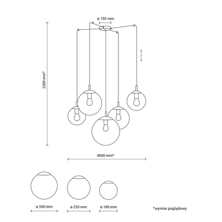 ESME WHITE LAMPA WISZĄCA 5 PAJĄK