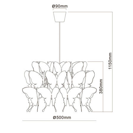 Farfalla 1 lampa wisząca różowa LP-MD088-3439A/1P