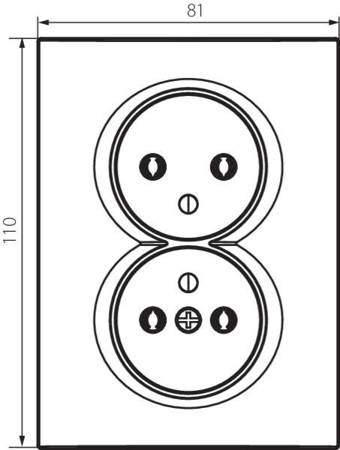 Gniazdo podtynkowe zasilające podwójne francuskie kompletne LOGI grafitowe