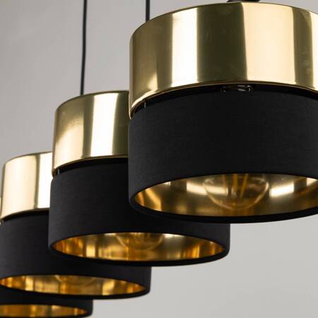 HILTON BLACK/GOLD LAMPA WISZĄCA 4 PŁ