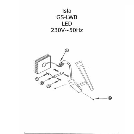 Isla kinkiet czarny średni z IP44 4000K GS-LWB-12W BK