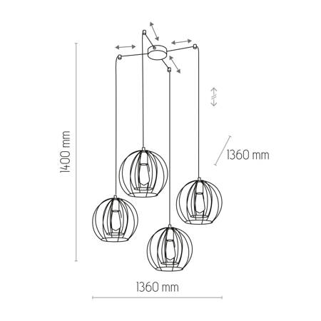 JAULA LAMPA WISZĄCA 4 PŁ