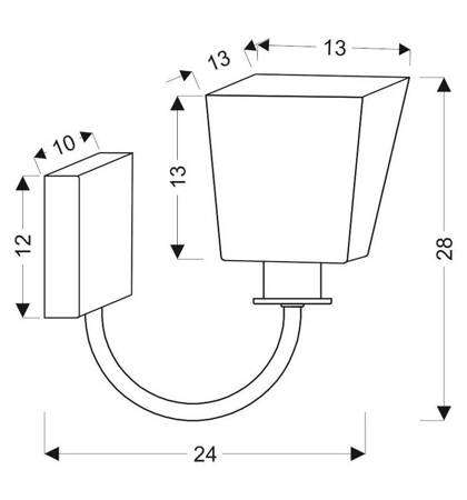 Kinkiet 1xE27 24cm SCHUBERT 21-74225 czarny