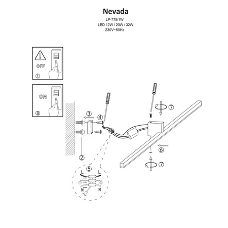 Kinkiet Nevada biały M IP44 LED