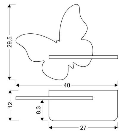 Kinkiet półeczka LED 5W 4000K IQ Kids Butterfly miętowy 21-85160