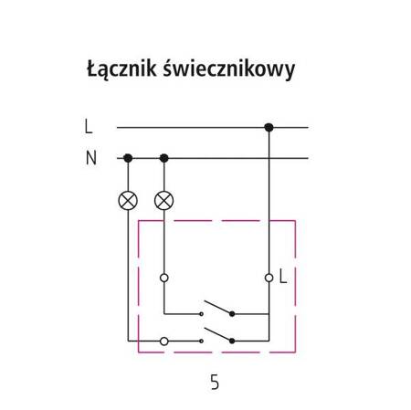 Łącznik dwugrupowy świecznikowy Ospel Sonata Ecru