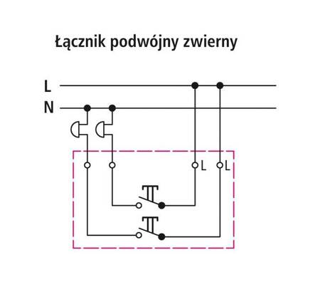 Łącznik podwójny zwierny Ospel Sonata Ecru