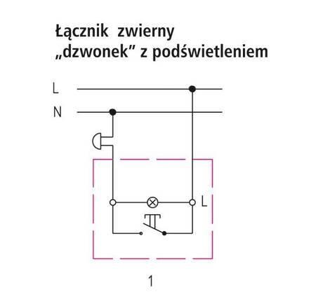 Łącznik zwierny "dzwonek" z podświetleniem pomarańczowym Ospel Sonata Biała