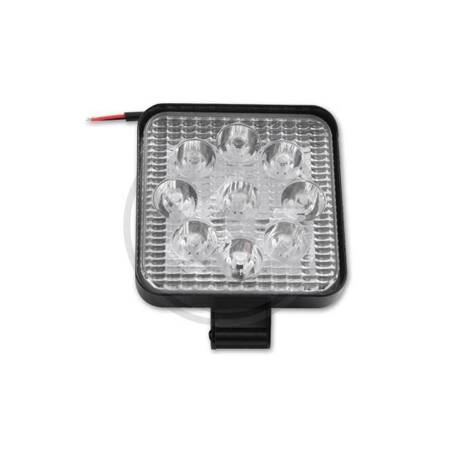 Lampa LED Robocza 10-30V 27W 9LED kwadratowa WR