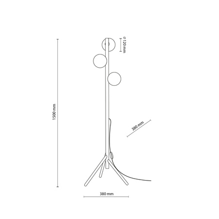 Lampa Podłogowa Stojąca ESTERA WOOD Orzech 3xG9