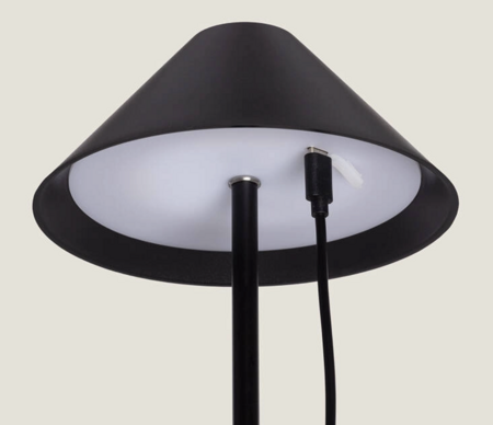 Lampa Stołowa LED 3W Zewnętrzna IP54 Przenośna z Akumulatorem USB Kivuli czarna