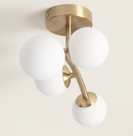 Lampa Sufitowa z Metalu i Szkła 4xG9 Moonlight Brass Ovo 4 złota