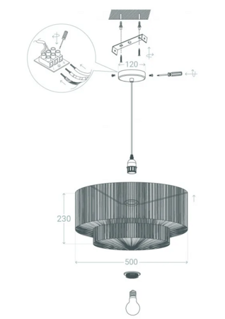 Lampa Wisząca Boho z Plecionego Papieru Dicenta 50cm