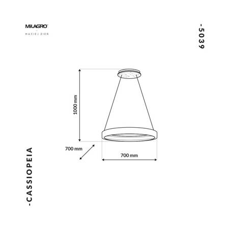 Lampa Wisząca CASSIOPEIA 8,5W LED biało złota