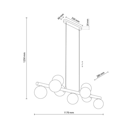 Lampa Wisząca ESTERA WOOD Orzech 9xG9