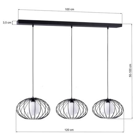 Lampa Wisząca KRONOS BLACK 3xE14