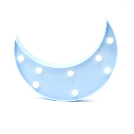 Lampa dekoracyjna LED księżyc na baterie niebieska