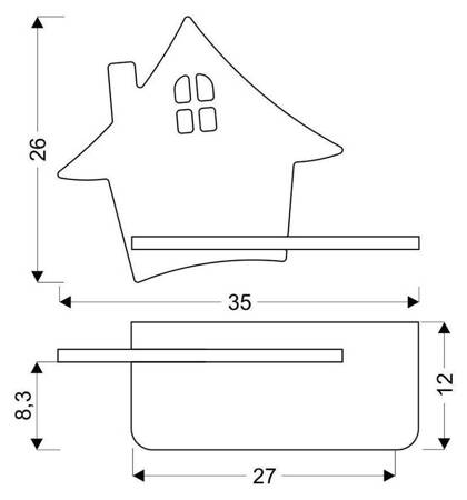 Lampa kinkiet półeczka 5W LED 4000K IQ Kids House czarny 21-84859