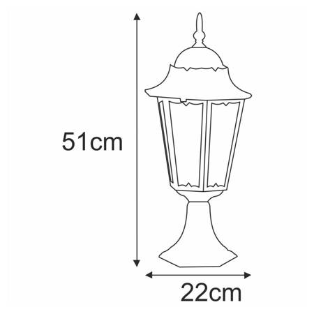 Lampa ogrodowa stojąca K-5006S CZARNY/ZŁOTY z serii LOZANA